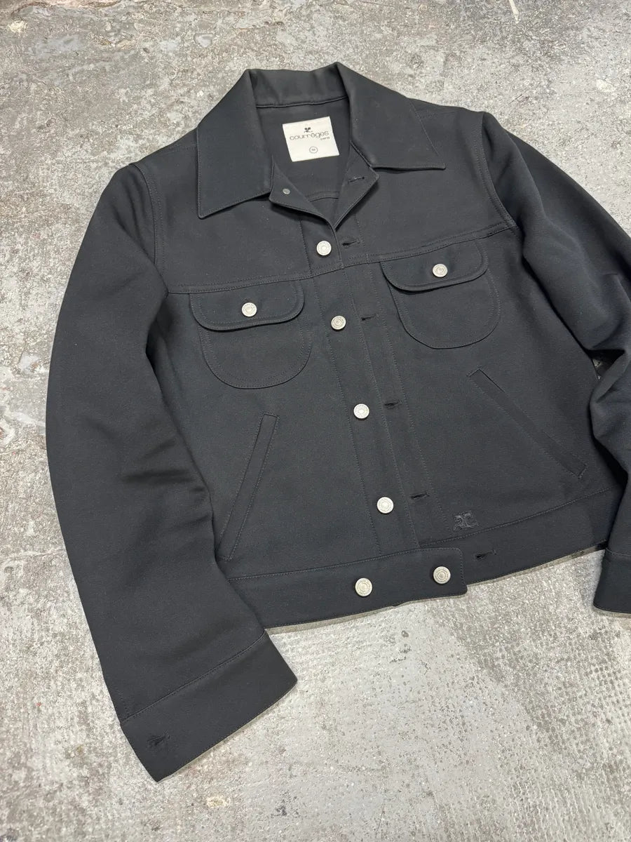 SS2023 Courreges Black Minimalist Trucker Jacket (M) 2