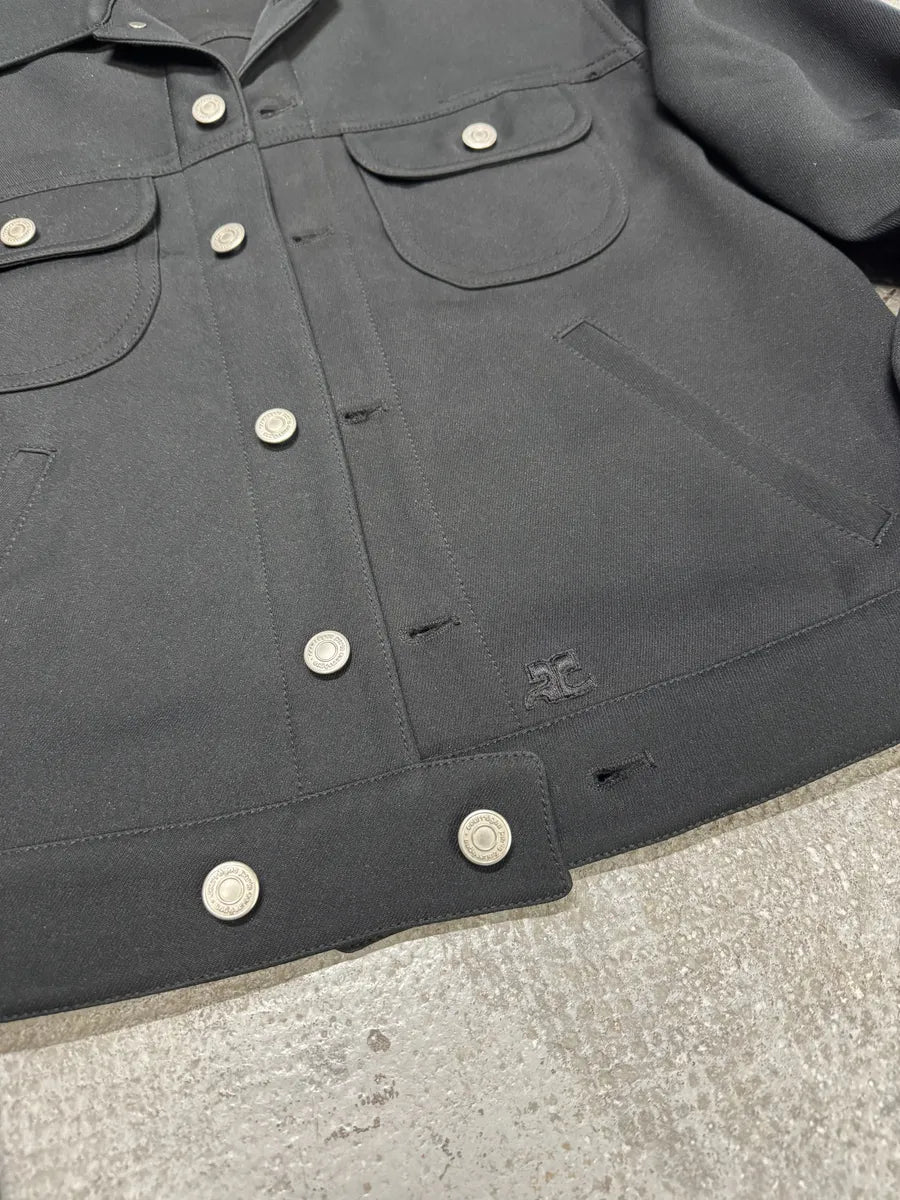 SS2023 Courreges Black Minimalist Trucker Jacket (M) 3