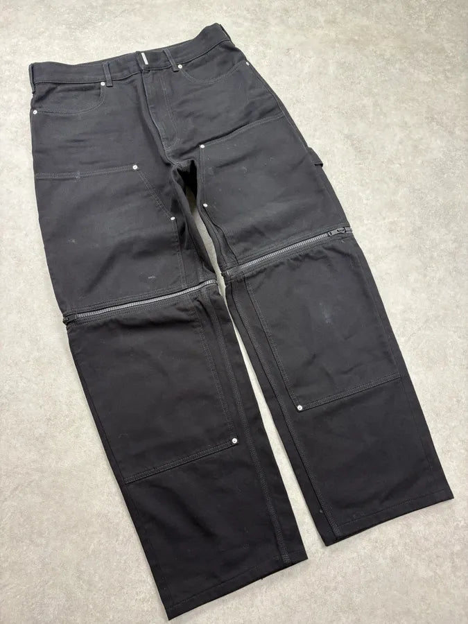 SS2023 Givenchy Black Zip Carpenter Pants by Matthew Williams EiXGbWY 4