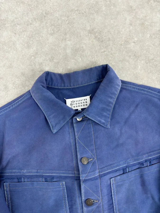 SS2023 Maison Margiela Blue Worker Trucker Jacket hJIQqts 3