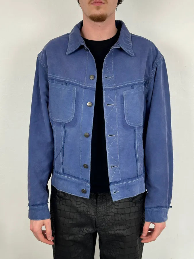 SS2023 Maison Margiela Blue Worker Trucker Jacket hJIQqts 1