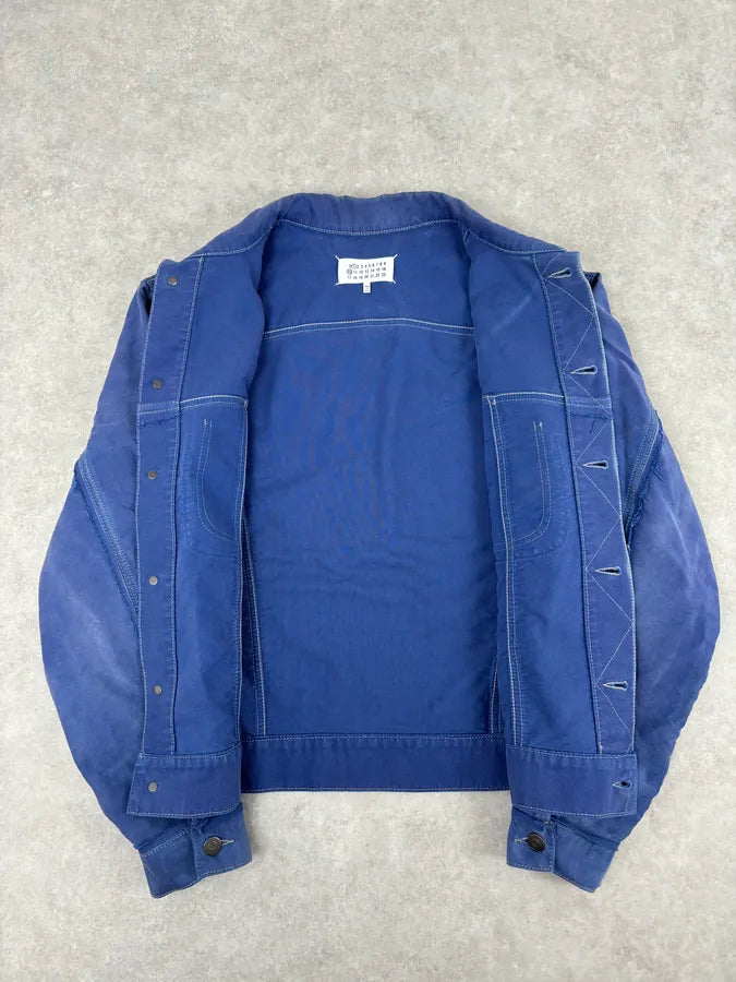 SS2023 Maison Margiela Blue Worker Trucker Jacket hJIQqts 6