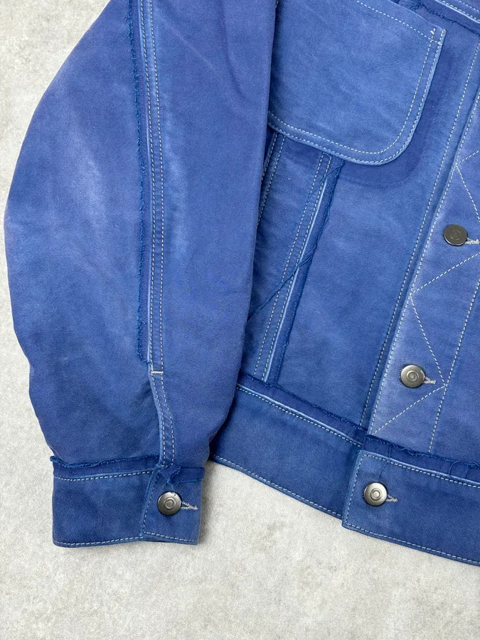 SS2023 Maison Margiela Blue Worker Trucker Jacket hJIQqts 8