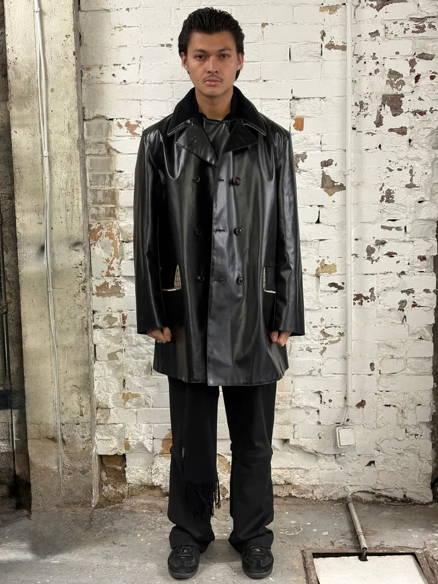 SS2023 Maison Margiela Coated Black Trench Jacket RmRiSAm 1