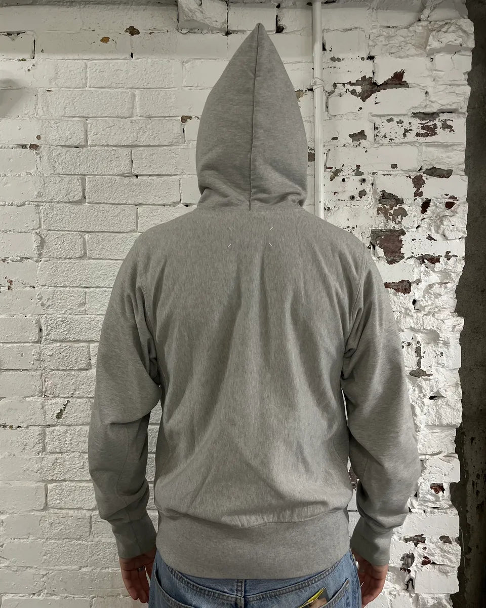 SS2023 Maison Margiela Grey Signature Zip-up Hoodie fEhtWUo 3