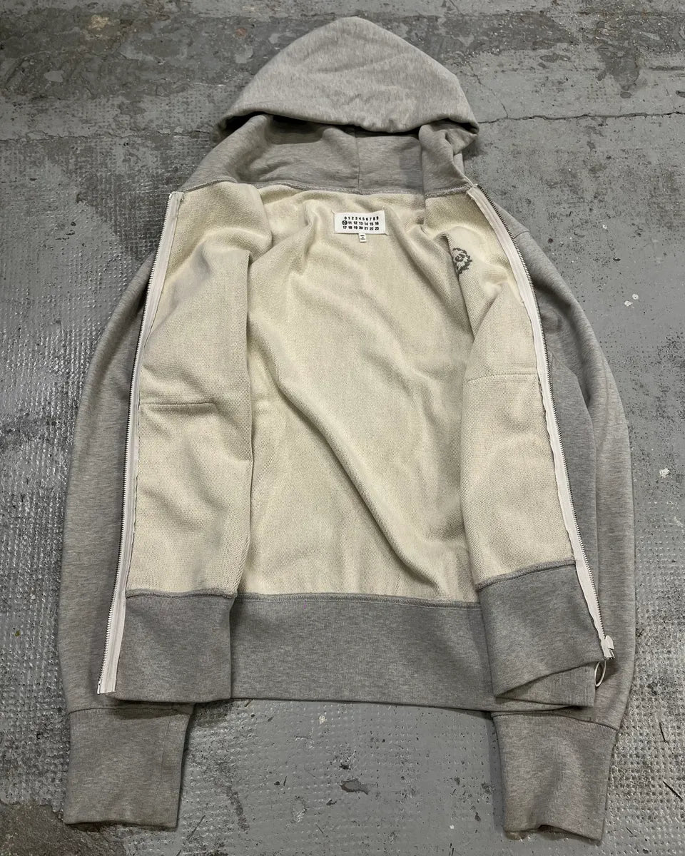 SS2023 Maison Margiela Grey Signature Zip-up Hoodie fEhtWUo 7