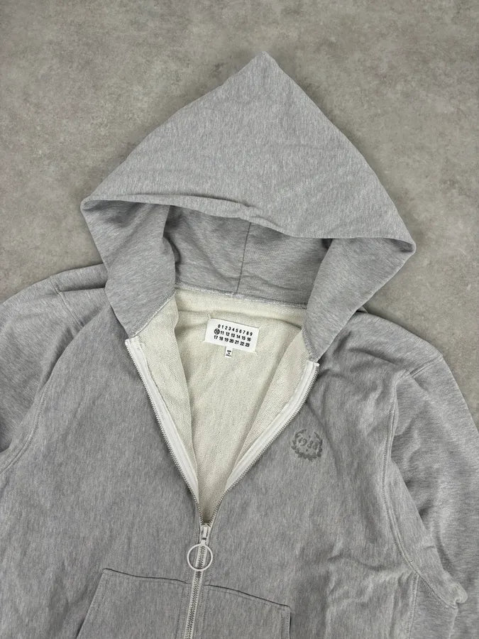 SS2023 Maison Margiela Grey Signature Zip-up Hoodie yKusDrw 8