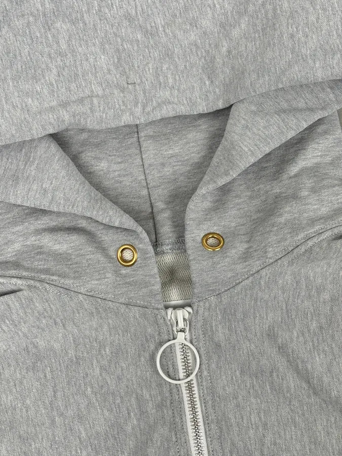 SS2023 Maison Margiela Grey Signature Zip-up Hoodie yKusDrw 9