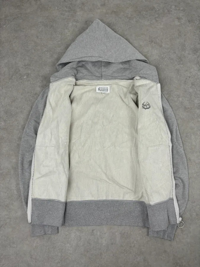 SS2023 Maison Margiela Grey Signature Zip-up Hoodie yKusDrw 7