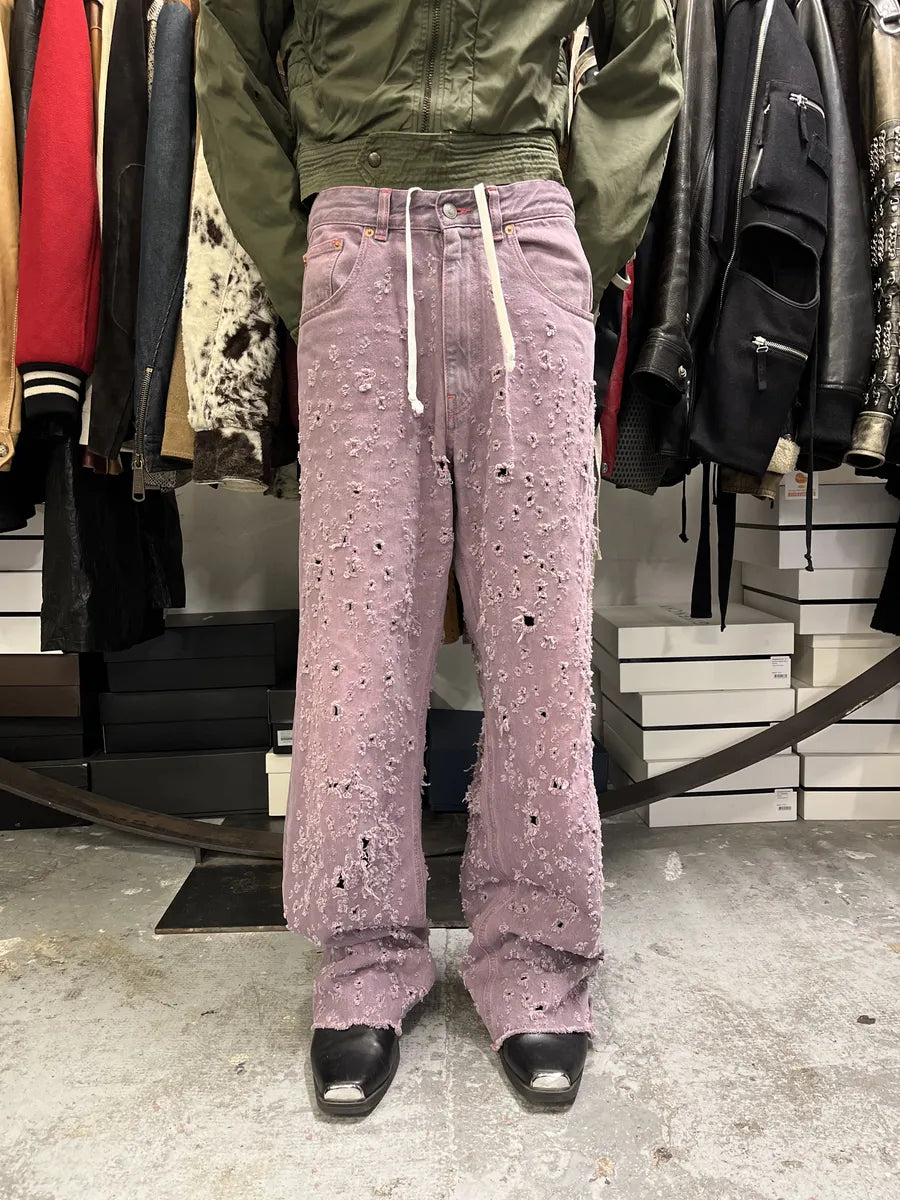 SS2023 Maison Margiela Pink Distressed Holes Jeans xAQrIQB 1