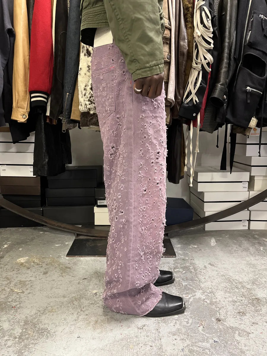 SS2023 Maison Margiela Pink Distressed Holes Jeans xAQrIQB 2