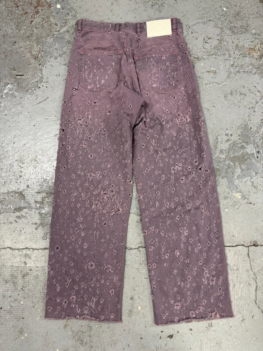 SS2023 Maison Margiela Pink Distressed Holes Jeans xAQrIQB 4