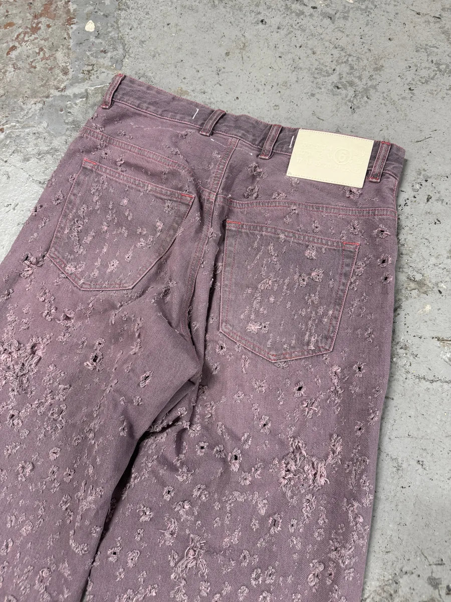 SS2023 Maison Margiela Pink Distressed Holes Jeans xAQrIQB 7