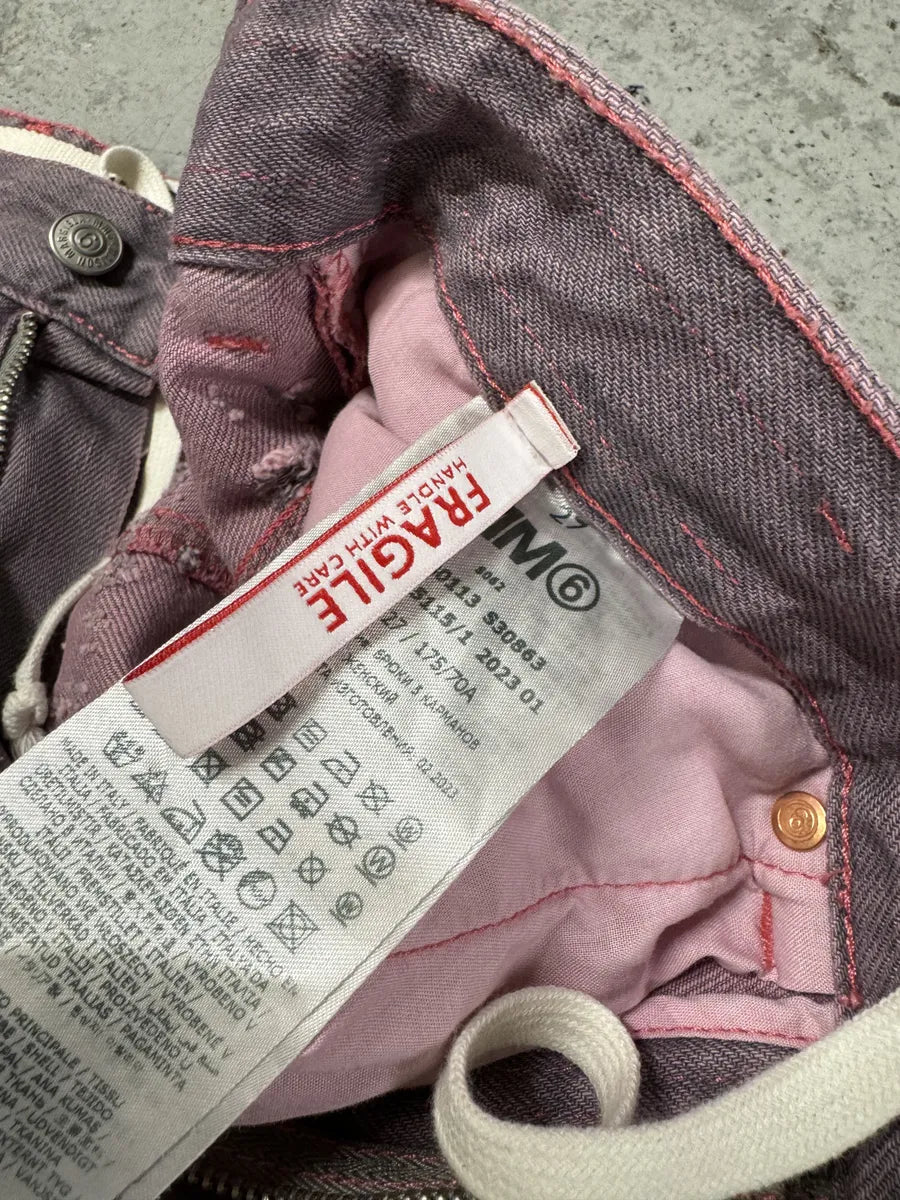 SS2023 Maison Margiela Pink Distressed Holes Jeans xAQrIQB 9