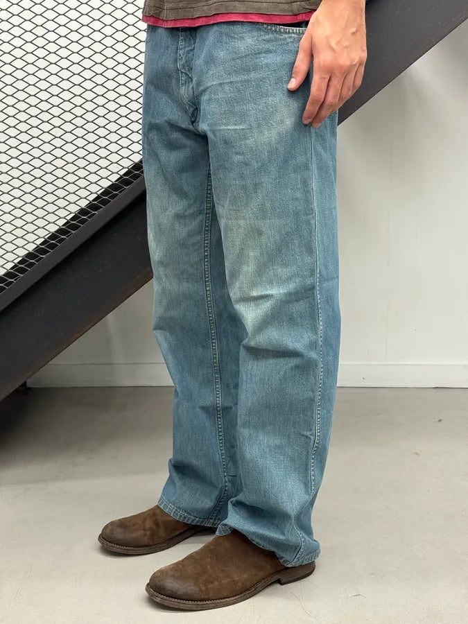 SS2023 Maison Martin Margiela Light Blue Faded Large Denim Jeans CypKXdE 4