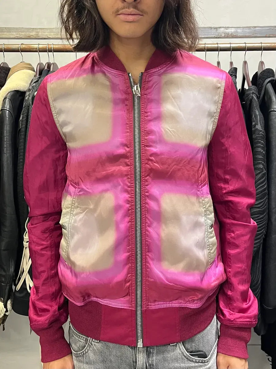 SS2023 Rick Owens Red Reversible Abstract Bomber Jacket XwiOOSD 4