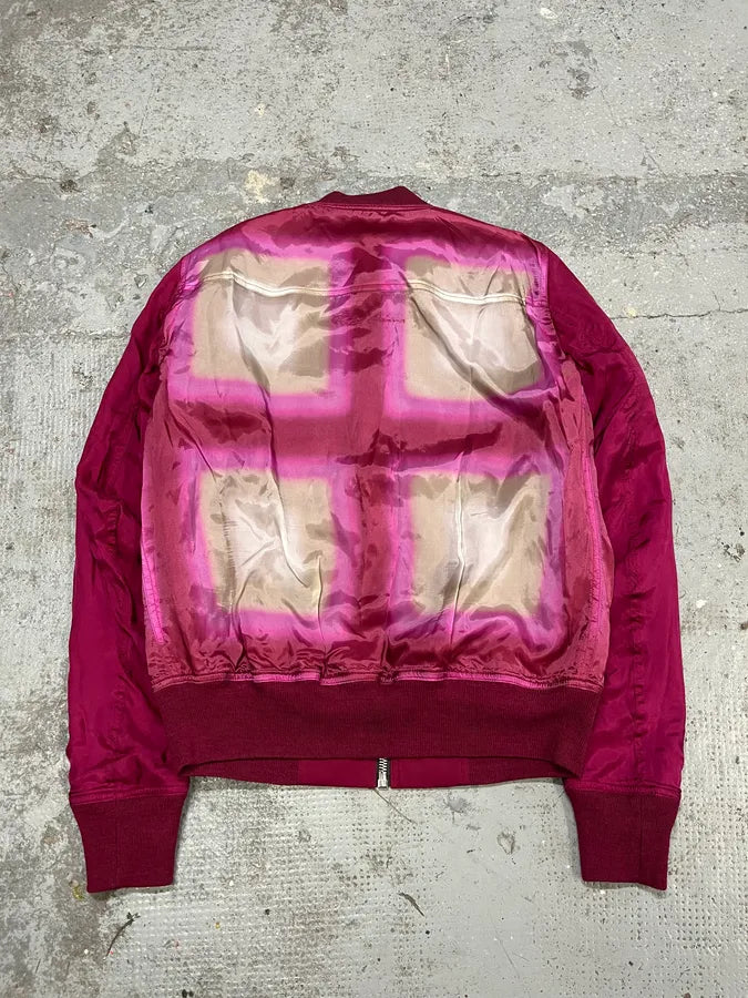 SS2023 Rick Owens Red Reversible Abstract Bomber Jacket XwiOOSD 2