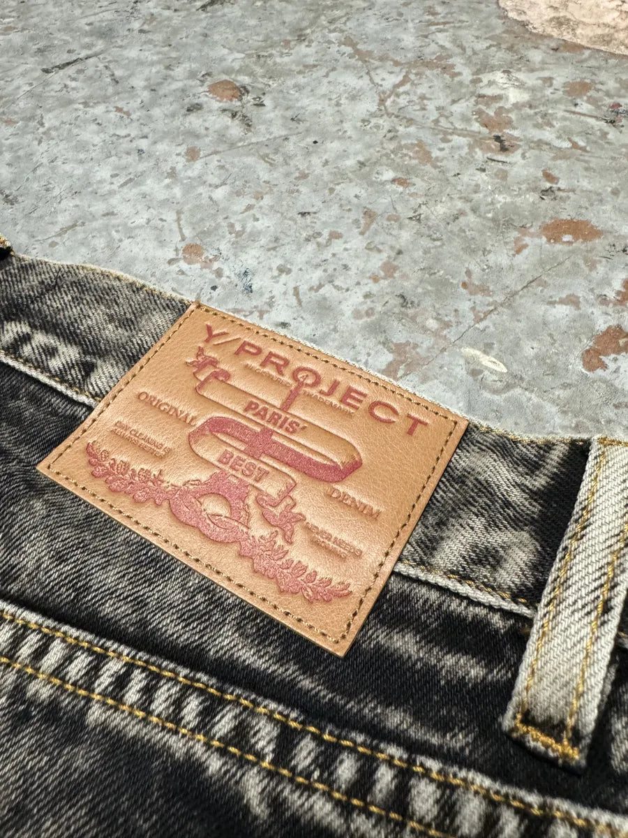 SS2023 Y/Project Black Acid Grey Wash Cowboy Astro Cavalier Jeans USejtWt 6