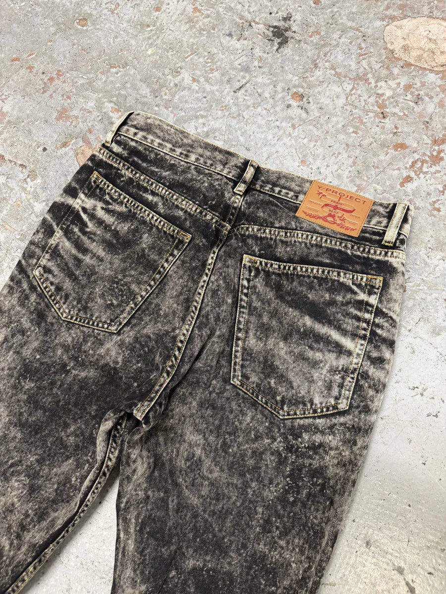 SS2023 Y/Project Black Acid Grey Wash Cowboy Astro Cavalier Jeans USejtWt 7