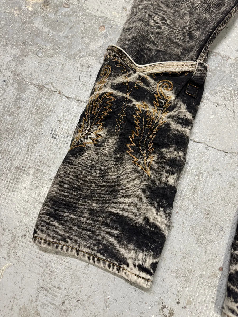 SS2023 Y/Project Black Acid Grey Wash Cowboy Astro Cavalier Jeans USejtWt 8