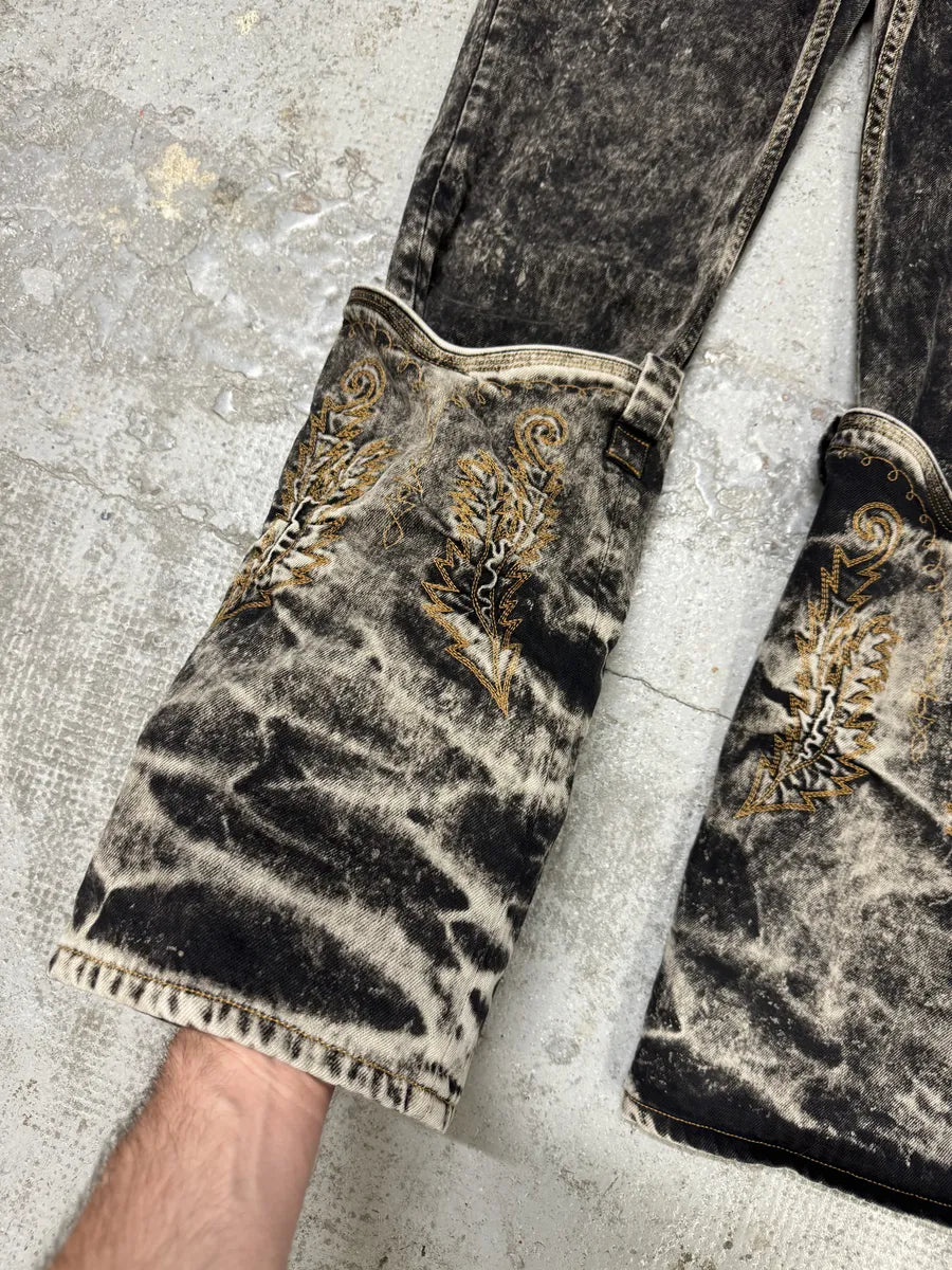 SS2023 Y/Project Black Acid Grey Wash Cowboy Astro Cavalier Jeans USejtWt 9