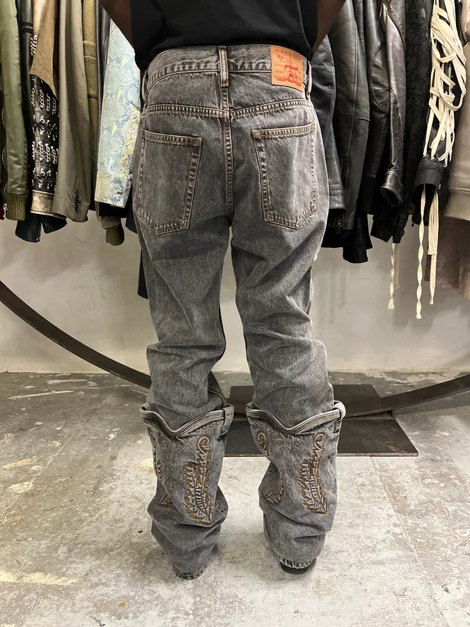 SS2023 Y/Project Cow-Boy Brut Grey Astro Denim Jeans lPdCkJA 3