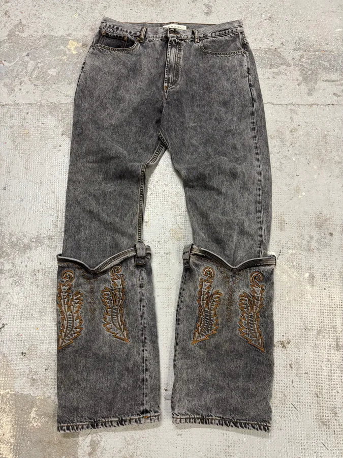 SS2023 Y/Project Cow-Boy Brut Grey Astro Denim Jeans nKPEdvg 2