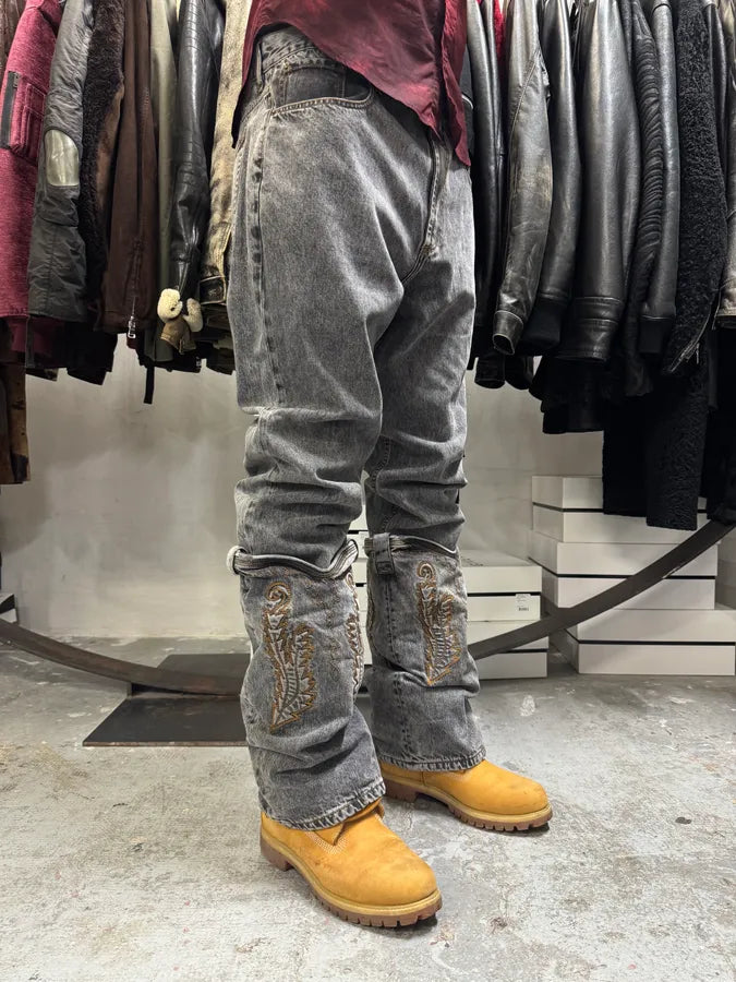SS2023 Y/Project Cow-Boy Brut Grey Astro Denim Jeans nKPEdvg 3