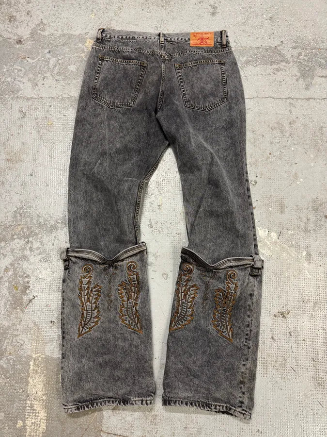 SS2023 Y/Project Cow-Boy Brut Grey Astro Denim Jeans nKPEdvg 5