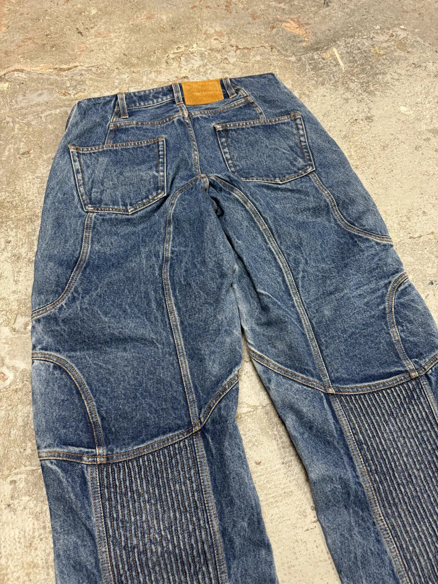 SS2024 Acne studios Blue Biker Piker Denim Jeans (M) uHMxFhg 11