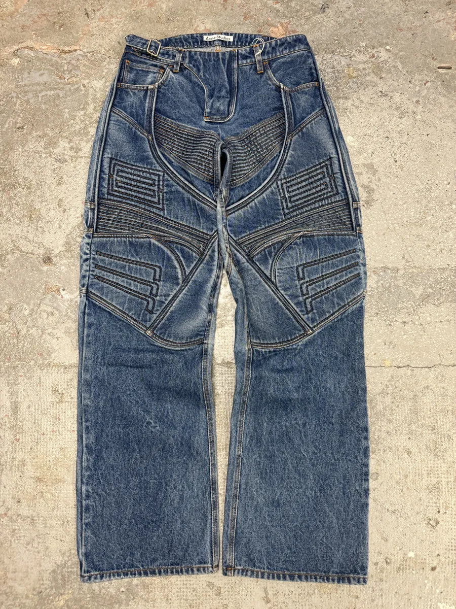 SS2024 Acne studios Blue Biker Piker Denim Jeans (M) uHMxFhg 3
