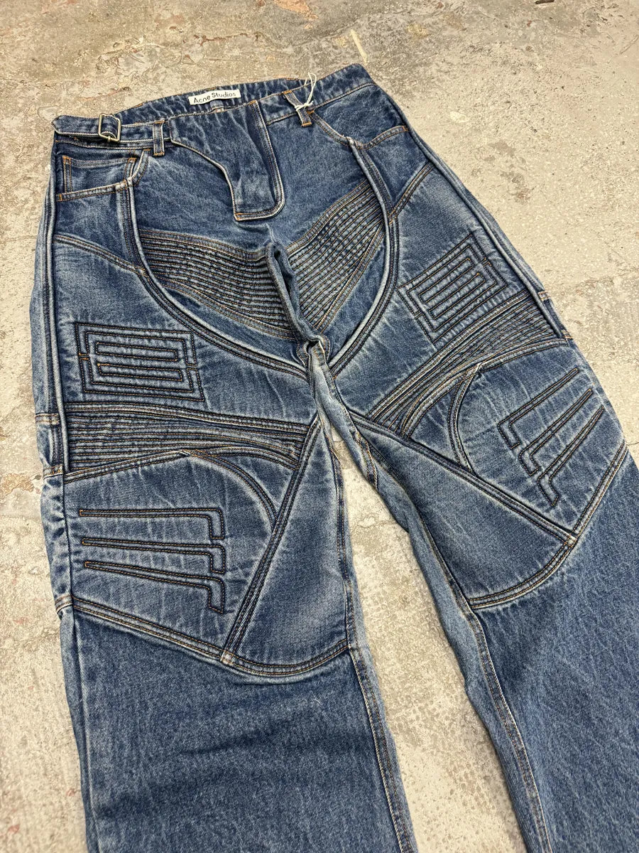 SS2024 Acne studios Blue Biker Piker Denim Jeans (M) uHMxFhg 6