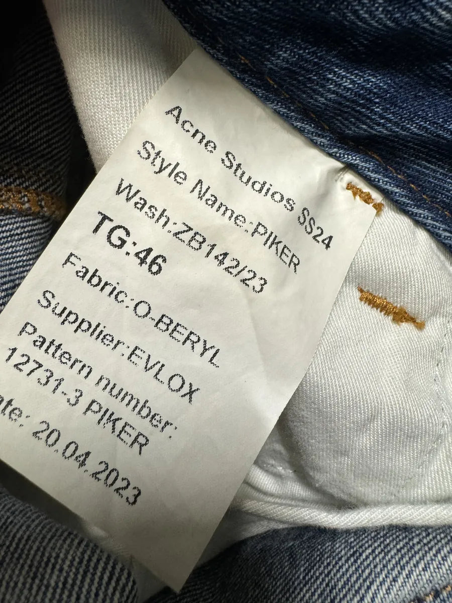 SS2024 Acne studios Blue Biker Piker Denim Jeans (M) uHMxFhg 9