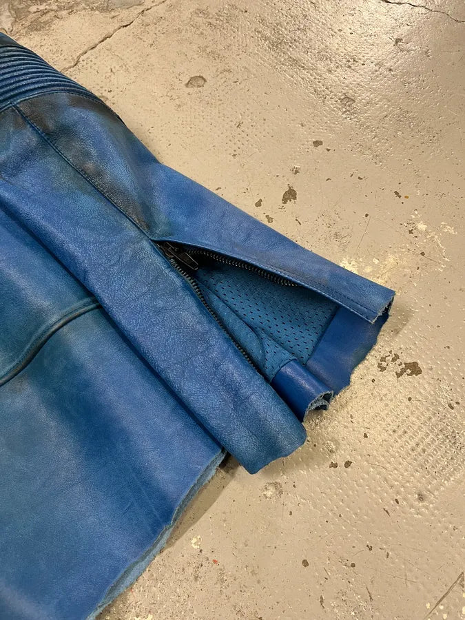 SS2024 Balenciaga Futuristic Armor Blue Leather Jacket MpNWeXC 10