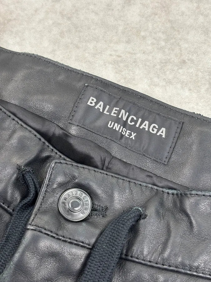 SS2024 Balenciaga Pierced Leather Oversized Pants swjlOnp 9
