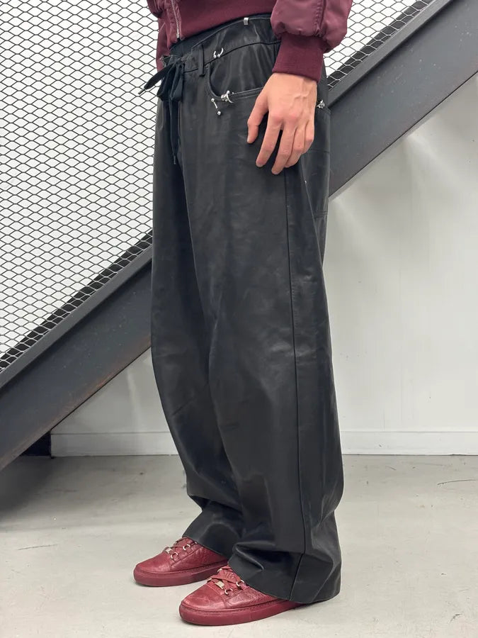SS2024 Balenciaga Pierced Leather Oversized Pants swjlOnp 2