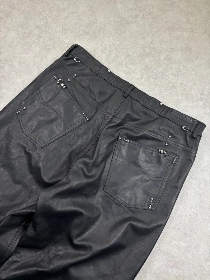 SS2024 Balenciaga Pierced Leather Oversized Pants swjlOnp 7