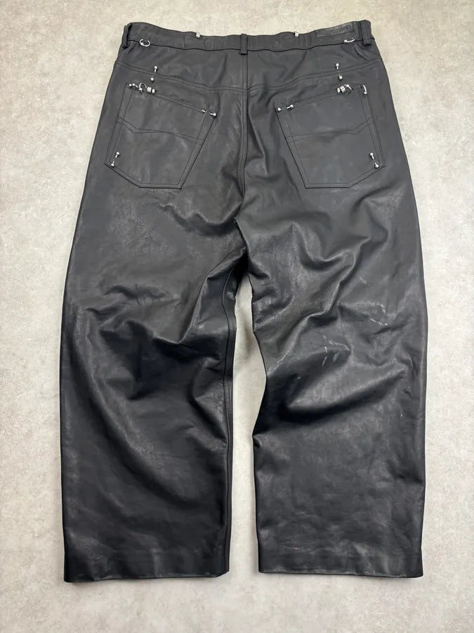 SS2024 Balenciaga Pierced Leather Oversized Pants swjlOnp 5