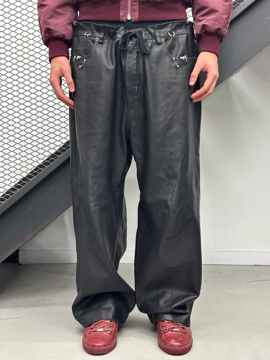 SS2024 Balenciaga Pierced Leather Oversized Pants swjlOnp 0