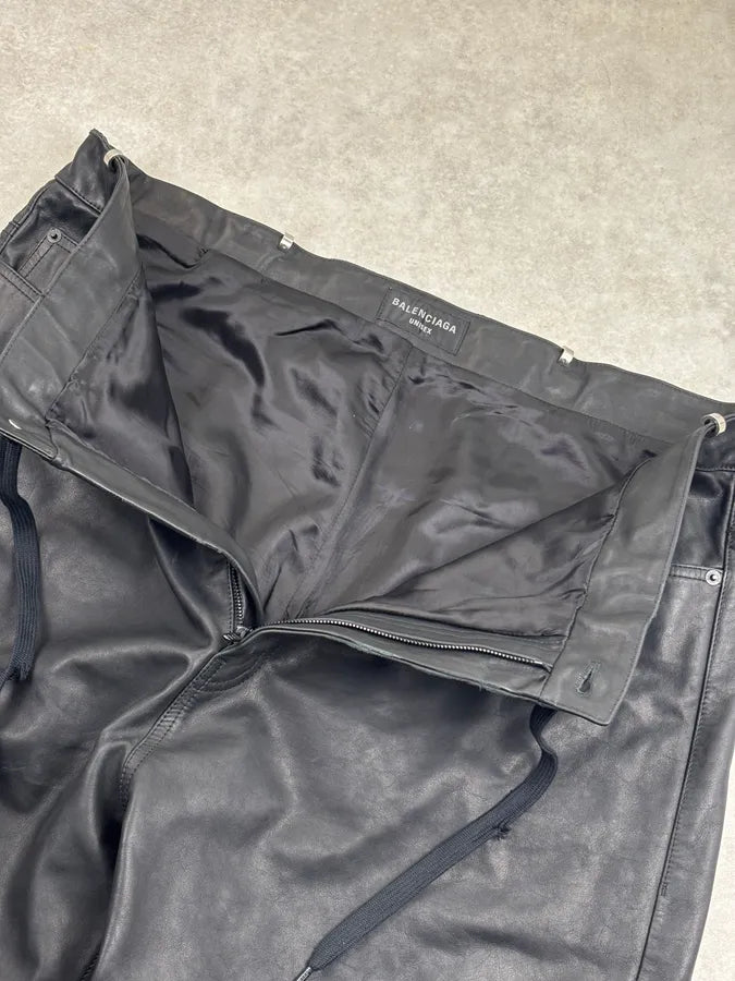 SS2024 Balenciaga Pierced Leather Oversized Pants swjlOnp 10