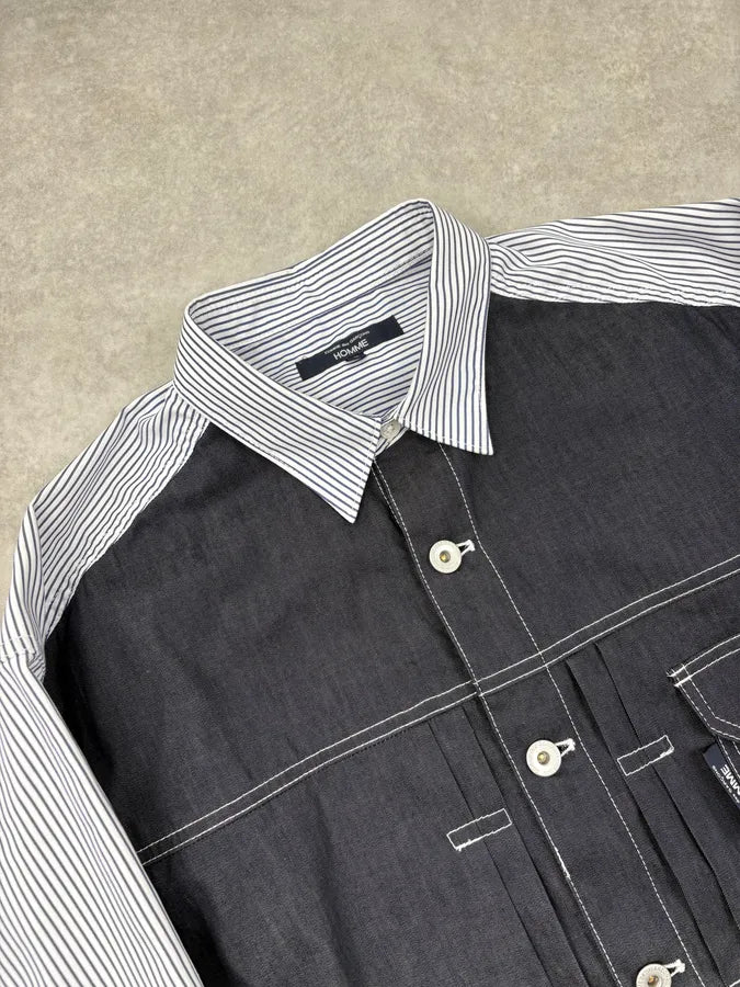 SS2024 Comme des Garçons Homme Striped Denim Shirt DIPGVWg 4