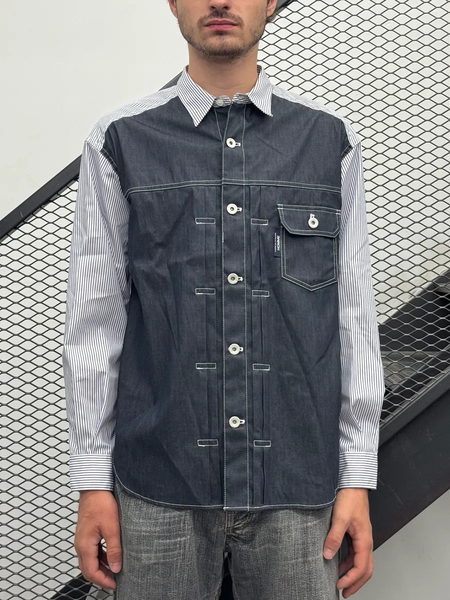 SS2024 Comme des Garçons Homme Striped Denim Shirt DIPGVWg 1