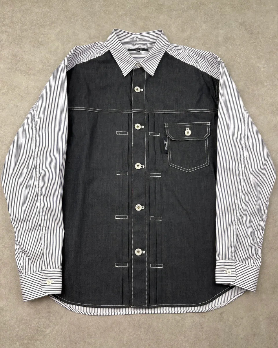 SS2024 Comme des Garçons Homme Striped Denim Shirt DIPGVWg 0