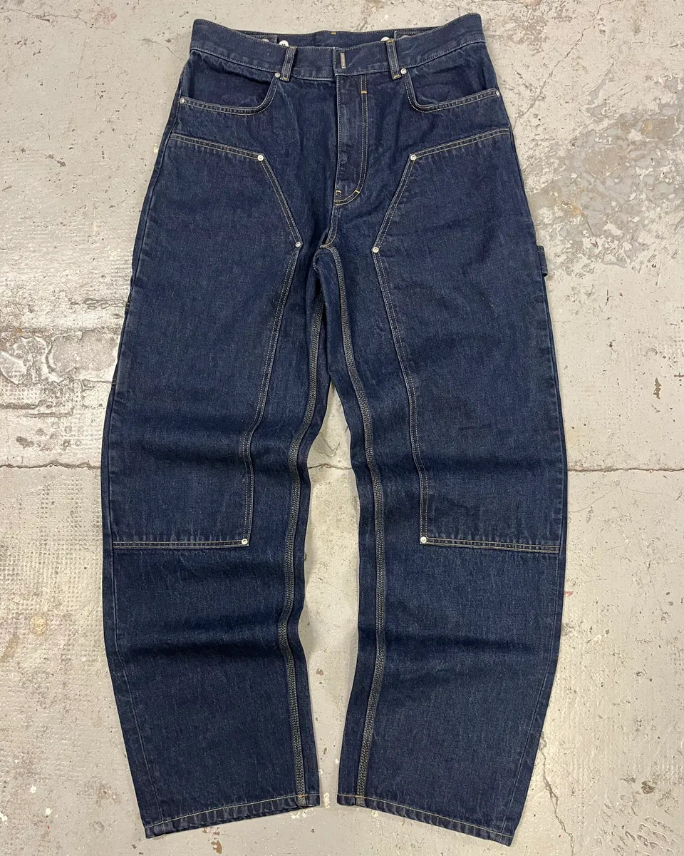 SS2024 Givenchy 4G Cargo Denim Brut Carpenter Jeans yhSimme 0