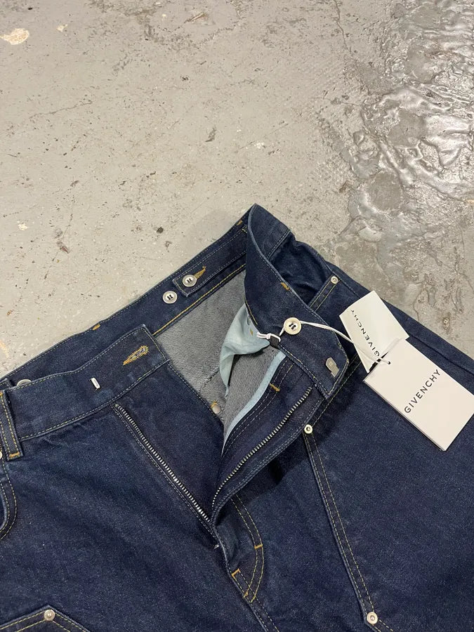 SS2024 Givenchy 4G Cargo Denim Brut Carpenter Jeans AaPABzA 7