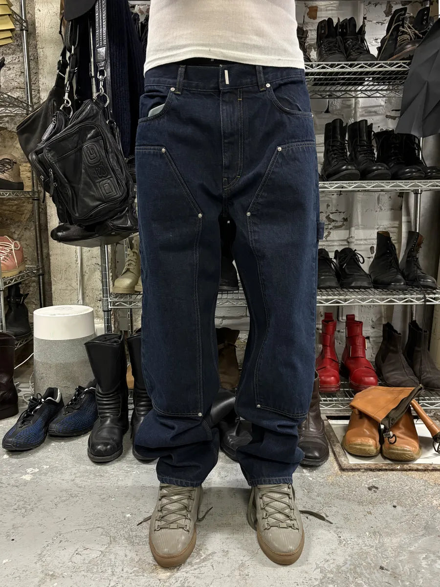 SS2024 Givenchy 4G Cargo Denim Brut Carpenter Jeans (M) tTdhRAr 0