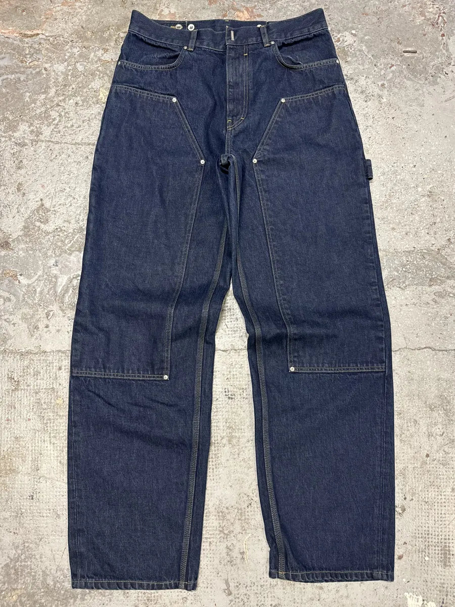 SS2024 Givenchy 4G Cargo Denim Brut Carpenter Jeans (M) tTdhRAr 3