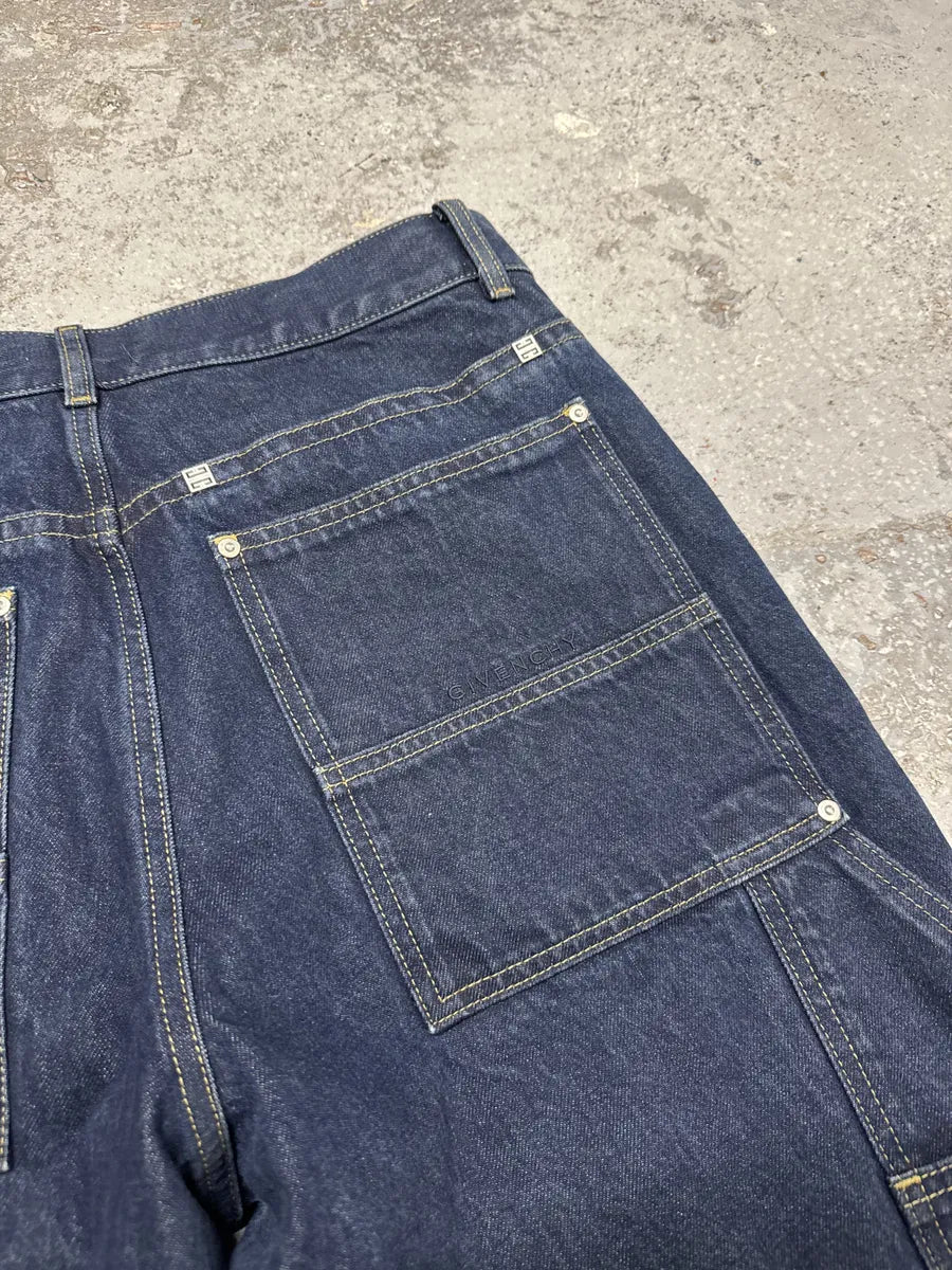 SS2024 Givenchy 4G Cargo Denim Brut Carpenter Jeans (M) tTdhRAr 7
