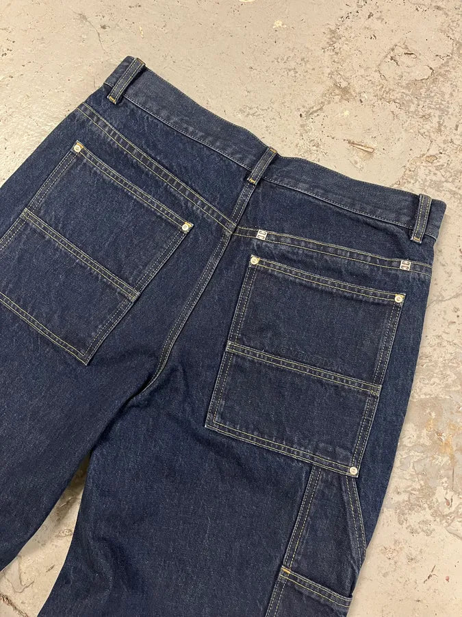 SS2024 Givenchy 4G Cargo Denim Brut Carpenter Jeans yhSimme 7