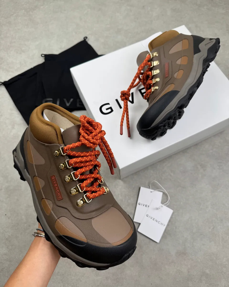 SS2024 Givenchy Bogs Brown Leather Hiking Boots uIiMEkl 0